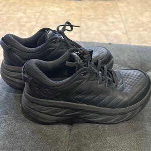 Hoka Black Athletic Shoes with Chunky Sole